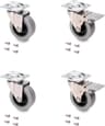 Lot de 4 roulettes pivotantes
